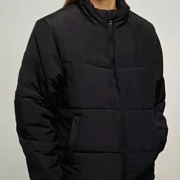 Onia Lightweight Puffer Womens Jacket Sz L Black Zip Up - Picture 1 of 12